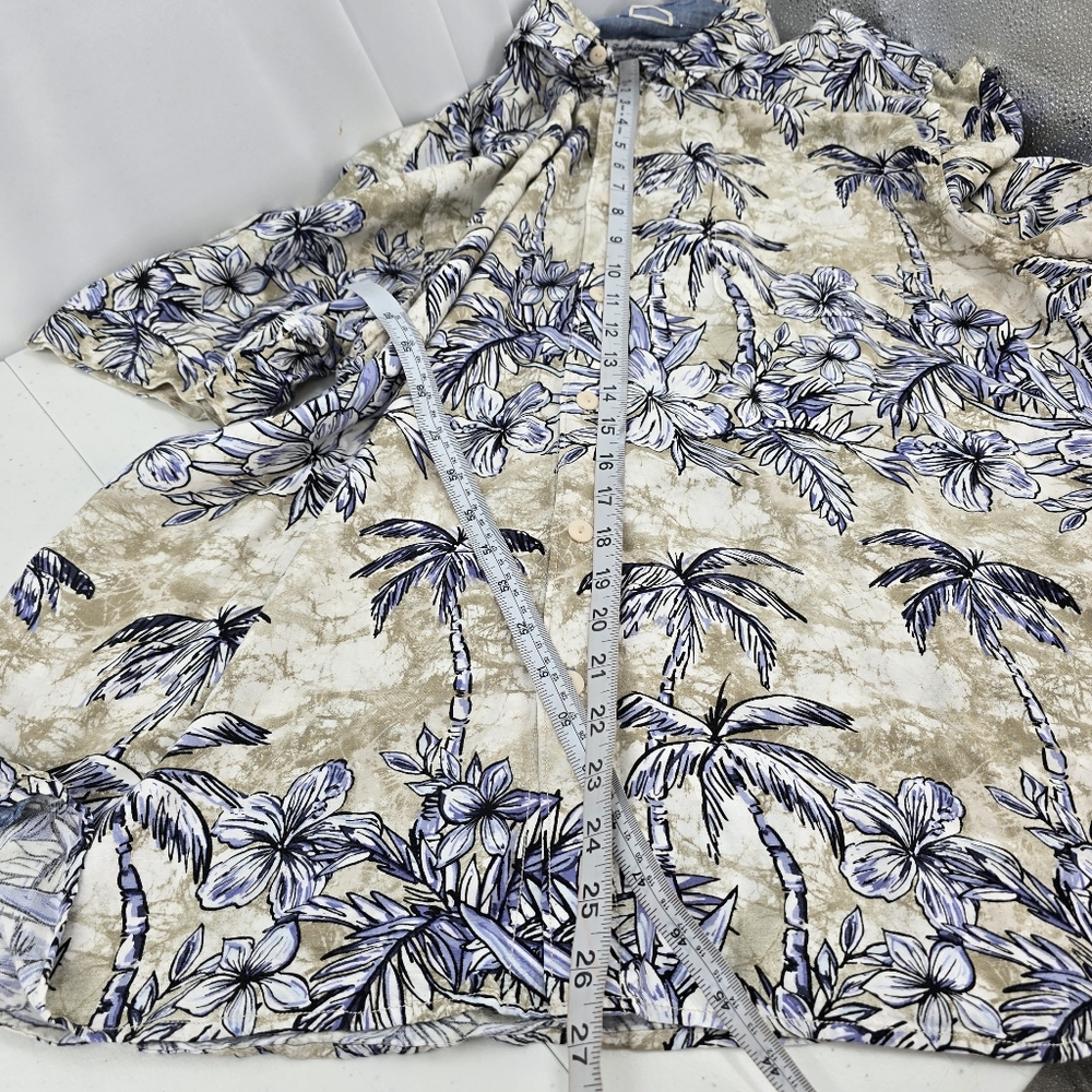 Tommy Bahama Veracruz Cay Hawaiian Shirt White Palm Floral Size 2XL 100% Viscose - Picture 8 of 8